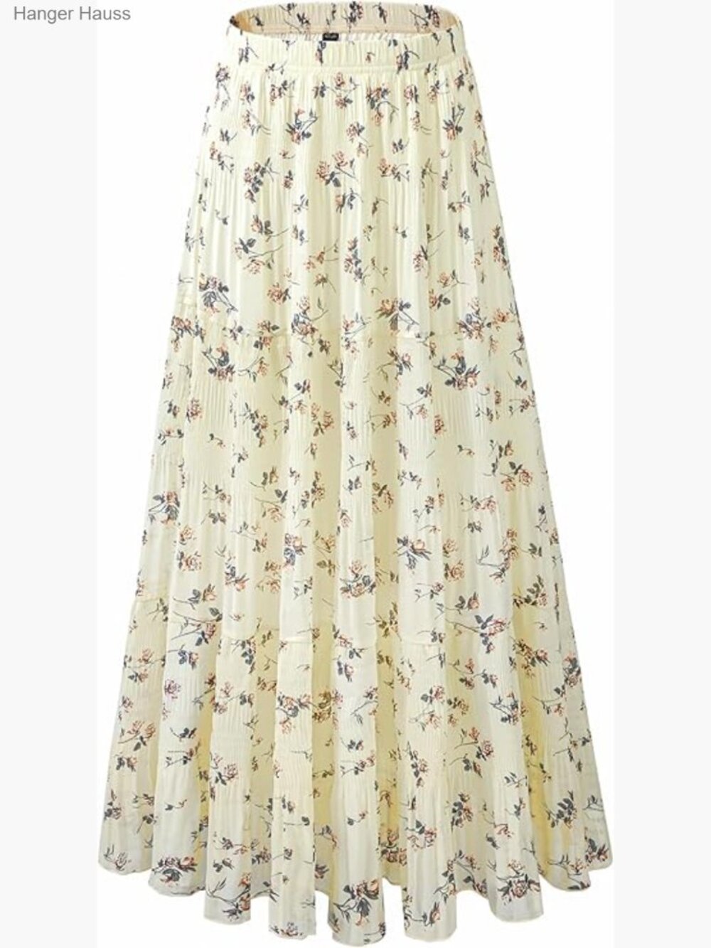 Women's Chiffon Flowy Maxi Skirt Elastic Waist Pleated A-Line Boho Summer Long